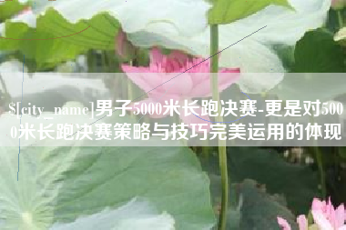丹阳男子5000米长跑决赛-更是对5000米长跑决赛策略与技巧完美运用的体现