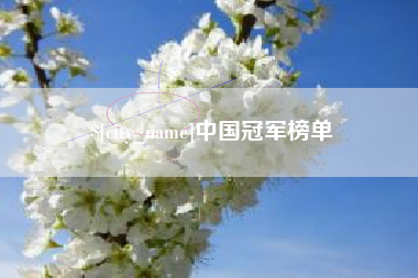 丹阳中国冠军榜单