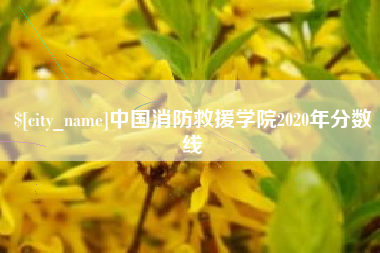 丹阳中国消防救援学院2020年分数线