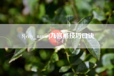 丹阳九宫格技巧口诀